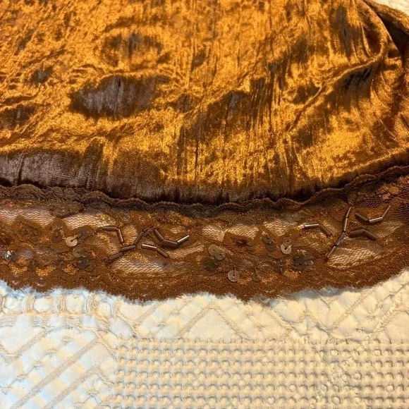 Y2K No Boundaries velvet brown lace cami with beaded details - Picture 3 of 5